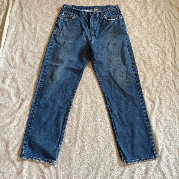 Carhartt Other - VTG Carhartt flame resistant distressed made in the USA cotton denim jeans